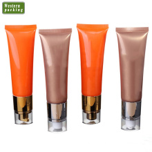 plastic cream cosmetic plastic tube twin double chamber